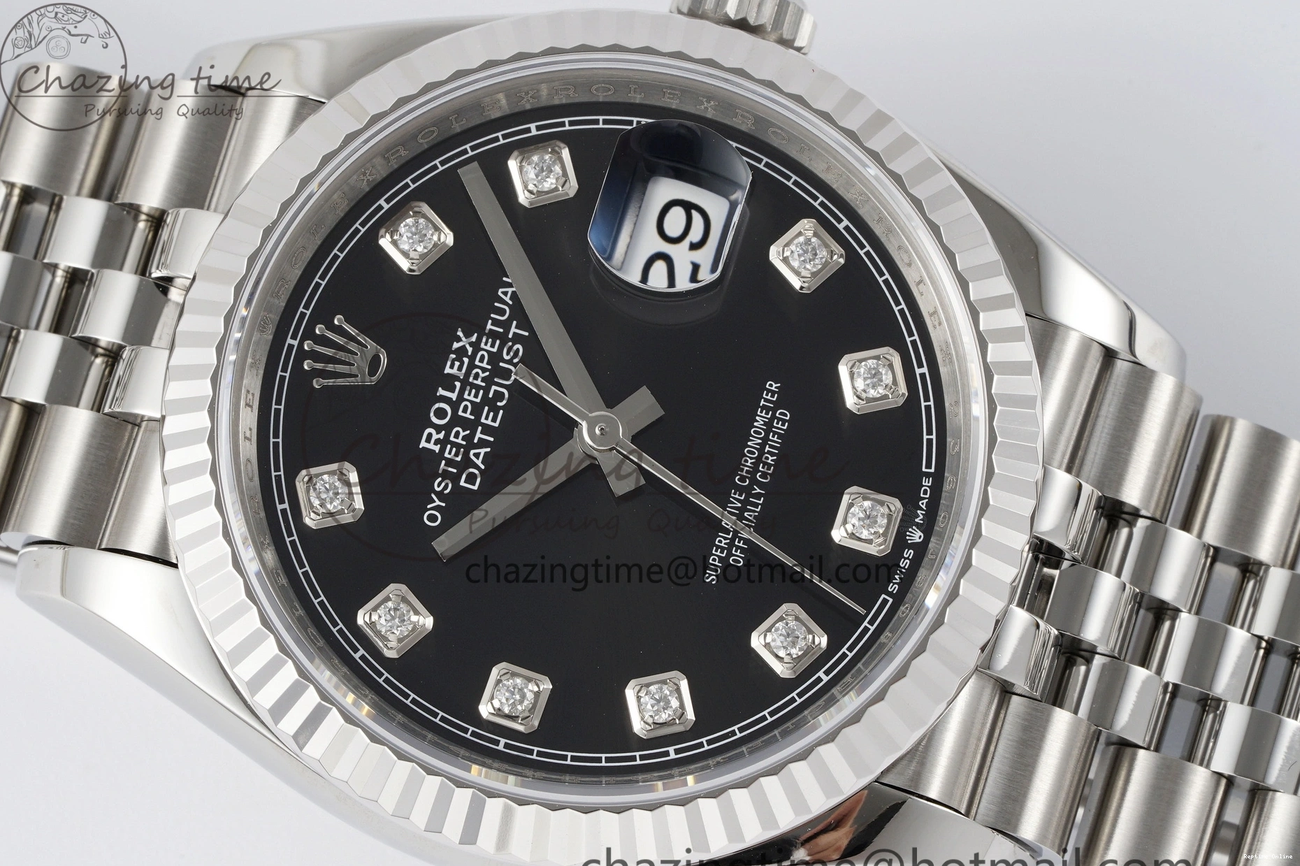 0413 Unique DateJust 36 SS 116234 VSF 1:1 Best Edition 904L Steel Black Diamonds Dial on Jubilee Bracelet VS 2089